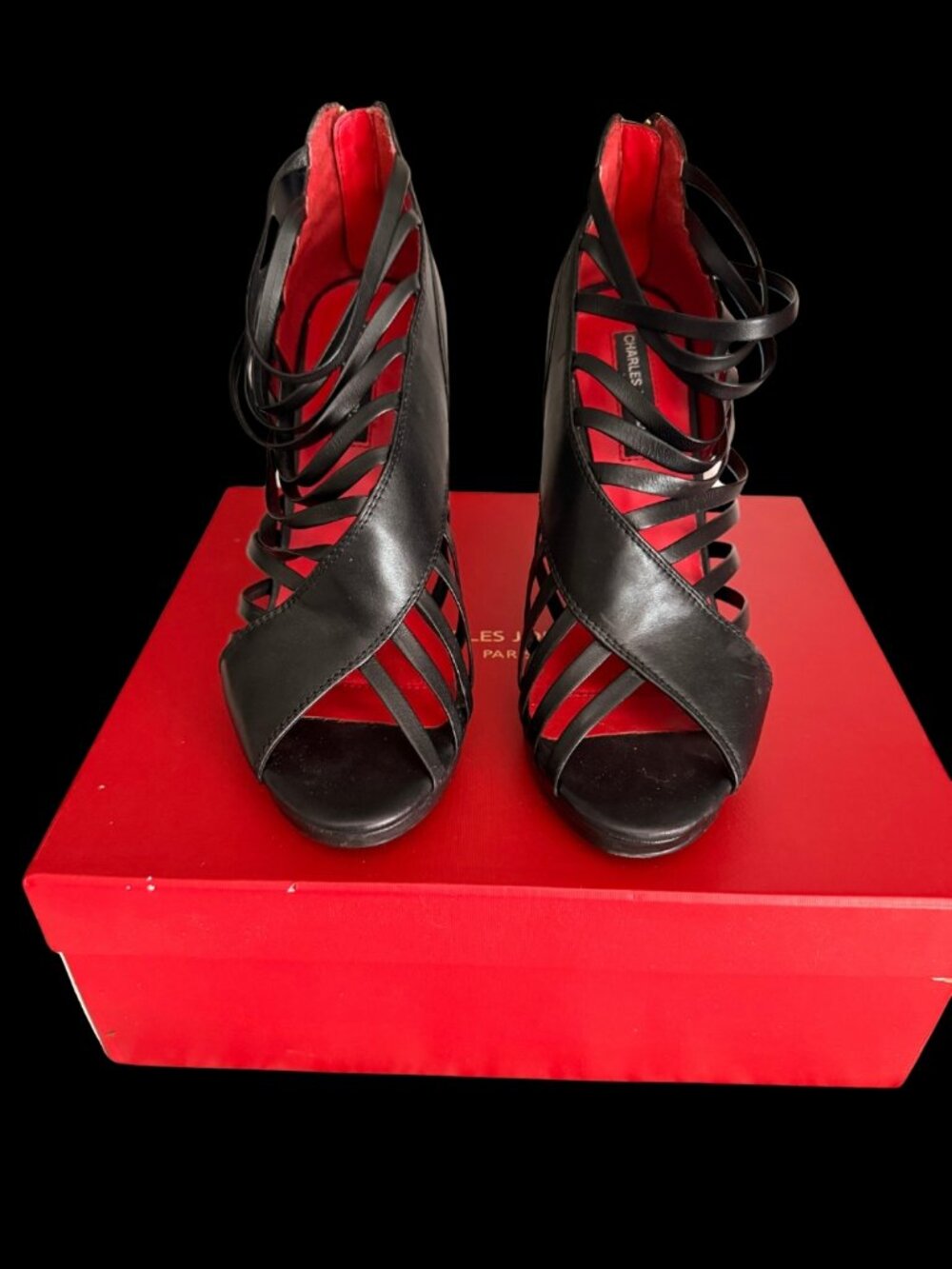 Charles Jourdan Black Leather Heel
